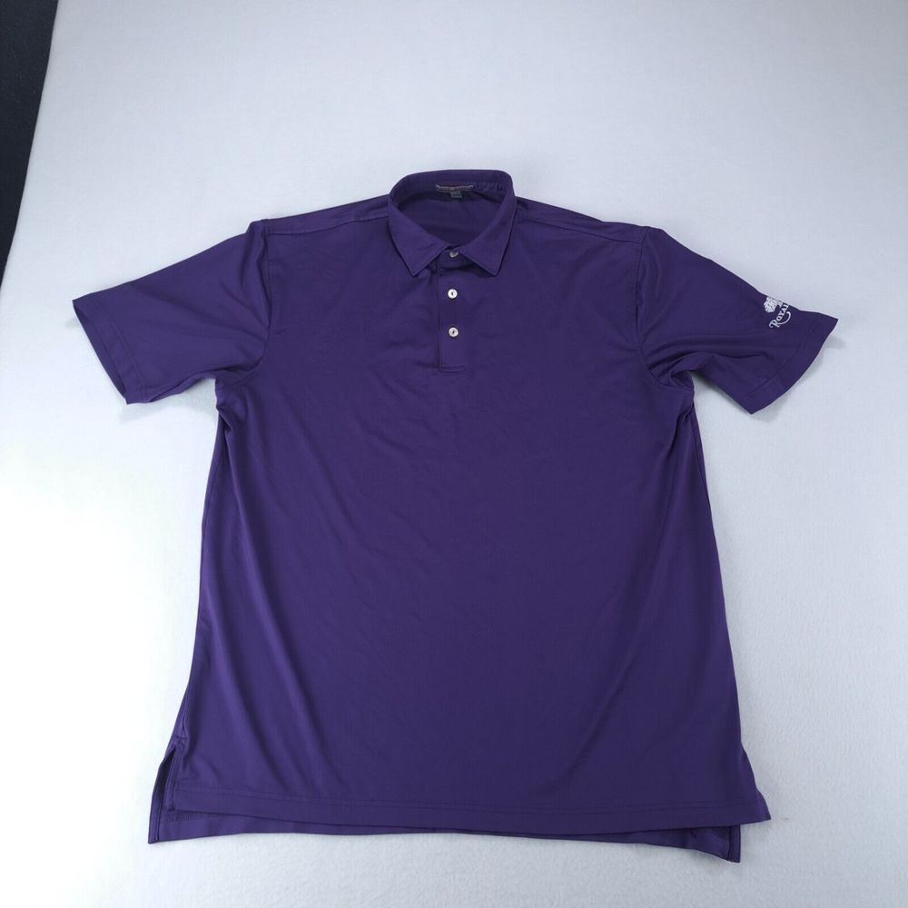 Peter Millar Summer Comfort‎ Royal Oaks Golf Polo Shirt Mens Large Purple